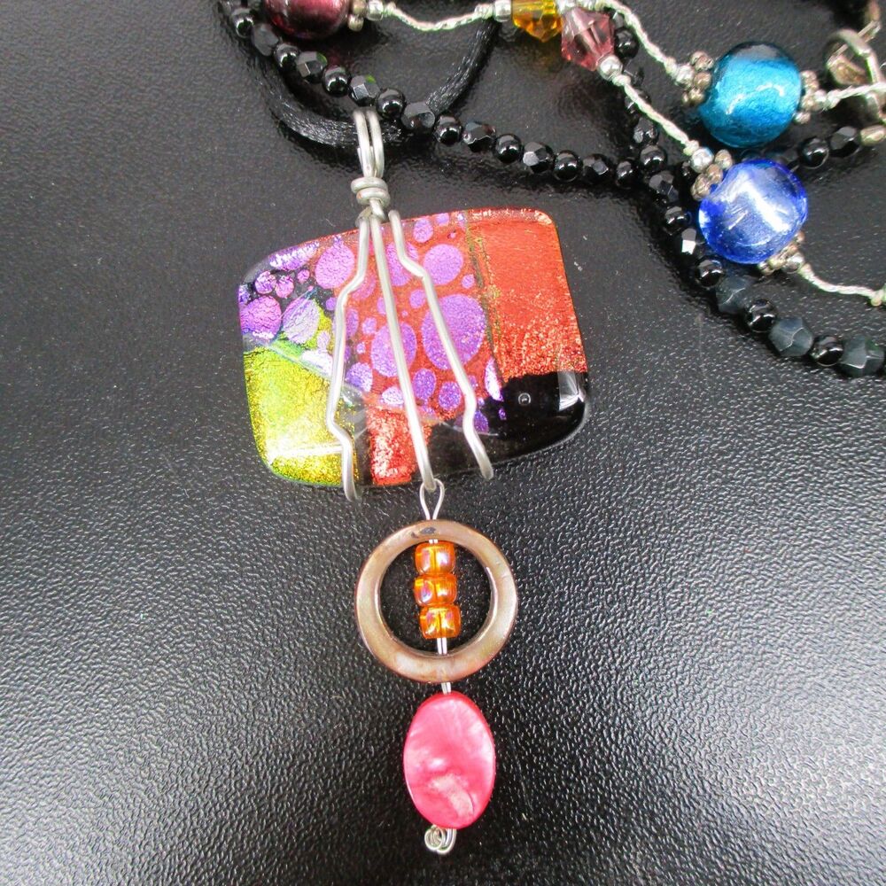 Cheryl Chapman Fused Glass Pendant 3-Piece Necklace Lot Art Glass Jewelry